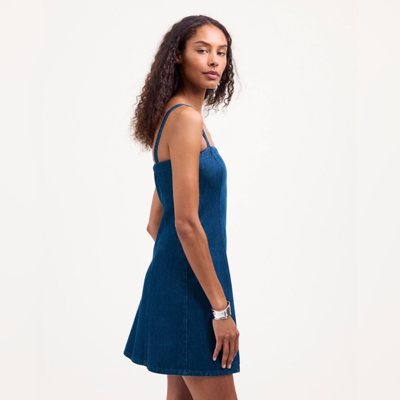 NWT Madewell Denim Strapless Mini Dress - Maytown Wash - 4 - Picture 3 of 13